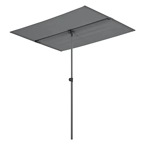 pro.tec Balkonblende Carsoli - 360° drehbarer Sonnenschirm - Sonnenschirm 180 x 130 cm, UV 50+ und wasserfest, ideal als Sichtschutz für Balkon oder Garten. Höhenverstellbar und platzsparend klappbar.