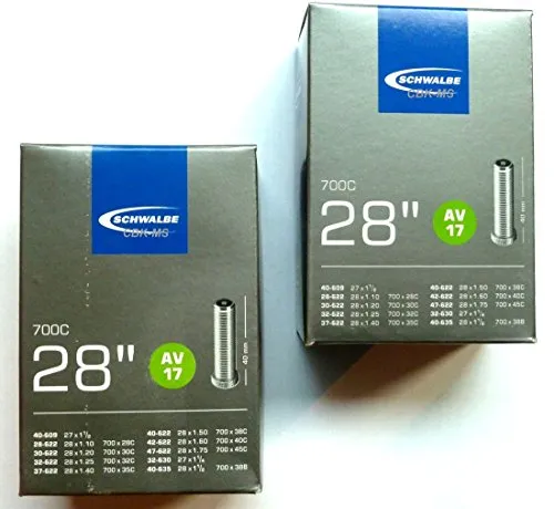 Schwalbe AV17 Schlauch 28 x 1,2-1,75 für Fahrräder - Hochwertiger Schwalbe AV17 Schlauch mit Autoventil, ideal für 28" Reifen. Robuste Qualität für zuverlässige Fahrten und einfache Montage.
