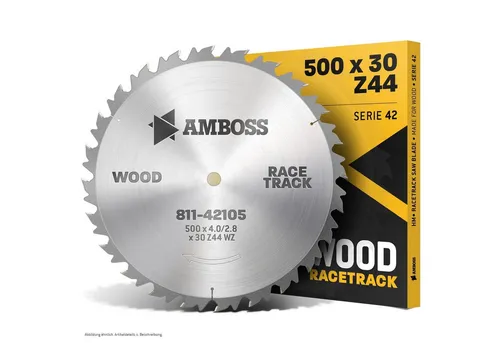 Amboss HM Kreissägeblatt Ø 500 mm - Wechselzahn für schnelle Zuschnitte - Kreissägeblätter für grobe, schnelle Längs- und Querschnitte in Holz. Ideal für Brennholz und Holzwerkstoffe, geeignet für verschiedene Sägen.