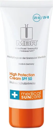 MBR Medical Beauty Research High Protection Cream SPF 50 - 100 ml - Sonnenpflege mit Lichtschutzfaktor 50 für empfindliche Haut, schützt vor Sonnenbrand und Hautalterung dank innovativer Technologien.