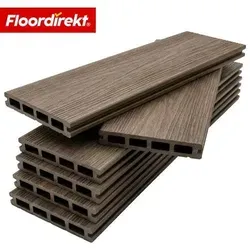 Floordirekt WPC Terrassendielen Crown - Beidseitig Nutzbar 2 m² Braun - Gestalten Sie Ihre Terrasse mit den WPC-Terrassendielen Crown im Komplettset für 2 m². Pflegeleicht, wetterfest und beidseitig nutzbar – für individuelles Design und langanhaltende Schönheit.