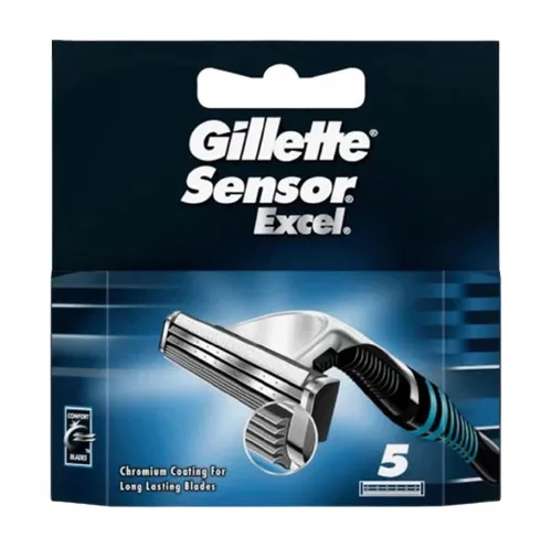 Gillette Sensor Excel Rasierklingen - 5-100er Pack - Herren Rasierklingen mit 2 rostfreien Stahlklingen für eine gründliche und sanfte Rasur. Erhältlich in verschiedenen Packungsgrößen für jeden Bedarf.