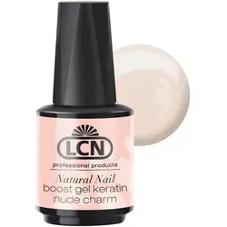 LCN Natural Nail Boost Keratin Advanced Nude Charm 10 ml - UV Gel Lack für stärkere, feuchtigkeitsreiche Naturnägel mit synthetischem Keratin. Ideal als Basis für Farblacke und verlängert deren Haltbarkeit. Hauchdünn, vegan und perfekt für professionelle Anwendungen.
