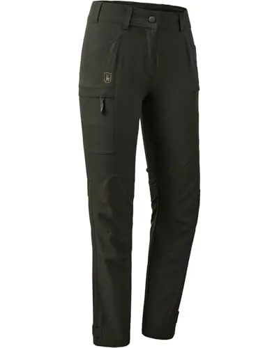 Deerhunter Lady Canopy Hose Forest Green - Robuste Damenhose mit elastischem Bund und praktischen Taschen. Ideal für Outdoor-Aktivitäten, bietet sie durch den dehnbaren Stoff hohen Tragekomfort und Bewegungsfreiheit.