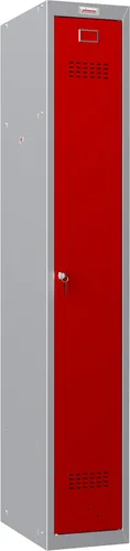 Phoenix Spind PL1130GRK, rot - Bürostuhl mit 1 Abteil, bietet optimale Belüftung, Zylinderschloss für Sicherheit und kann modular zu einem Block montiert werden.