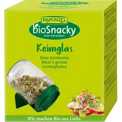 BIOSNACKY Keimglas 1 St – Optimal für Keimlinge - Praktisches Keimglas für die einfache Keimung von Samen. Ideal zur Unterstützung einer gesunden Ernährung und für frische Keimlinge jederzeit bereit.