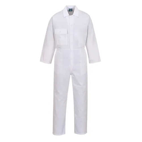 Portwest Overall 2802 - Weiß S - Arbeits- & Schutzkleidung, komfortabel und strapazierfähig mit UV-Schutz 40+, ideal für Werkstatt, Baustelle und Lager.