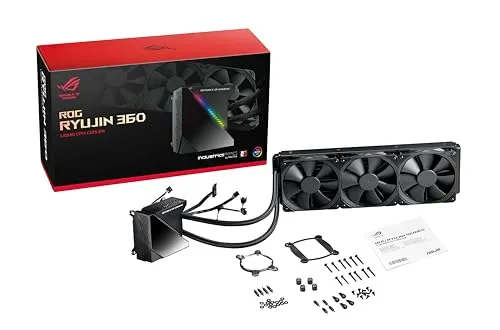 ASUS ROG Ryujin 360 - All-in-One CPU-Wasserkühlung mit 1,77 Zoll OLED-Display, Aura Sync RGB und leisen Noctua 120 mm Lüftern für optimale Kühlung und individuelle Anpassung