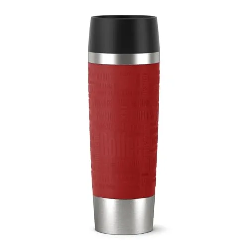 EMSA Travel Mug Grande Isolierbecher 0,5 Liter - Perfekter Kaffeegenuss on the go - Thermobehälter mit 500 ml Fassungsvermögen, ideal für unterwegs. Der schlanke Becher passt in Autohalterungen und bietet dank Quick Press Verschluss einfachen Zugang.