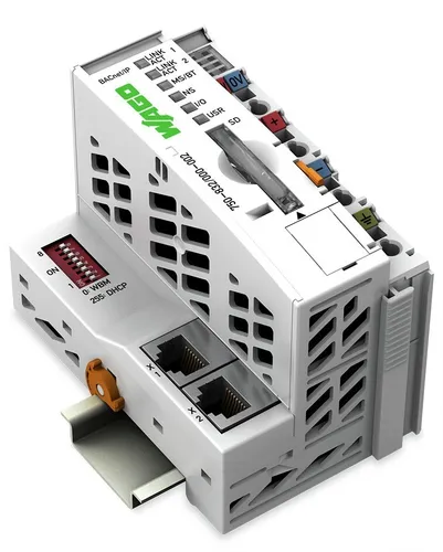 WAGO Controller BACnet/IP 750-832/000-002 - Modularer Controller für SPS-Grundgeräte, mit 2 Industrial Ethernet-Schnittstellen und DC 24V Versorgungsspannung, ideal für professionelle Automatisierungslösungen.