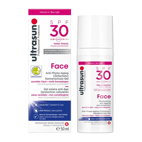 Ultrasun Face SPF30 - 50 ml Sonnencreme - Sonnenschutzmittel mit hohem Lichtschutzfaktor 30, ideal für empfindliche Gesichtshaut und langanhaltenden Schutz vor UV-Strahlen.
