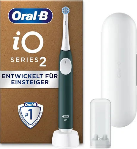 Oral-B iO Series 2 Elektrische Zahnbürste - Elektrische Zahnbürste mit 3 Putzmodi und automatischer Andruckkontrolle für eine sanfte Reinigung und 100% sauberere Zähne im Vergleich zur Handzahnbürste.