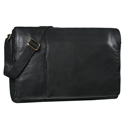 STILORD 'Maximus' XXL Ledertasche - Geräumige Laptop-Schultertasche aus hochwertigem Büffel-Leder, ideal für Notebooks bis 21 Zoll | inkl. verstellbarem Schultergurt für hohen Tragekomfort | perfekt für Studium und Beruf