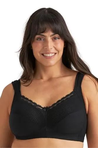 Miss Mary Diamond Soft Bra BH Schwarz B 110 Damen - Funktionsunterwäsche: Bequemer, bügelloser Soft-BH mit breiten, gepolsterten Trägern für optimalen Komfort und Halt ohne einzuengen.