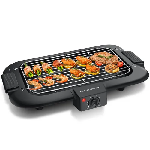 Aigostar Tischgrill 2000 W - Rauchfreier Elektrogrill für ein perfektes Barbecue-Erlebnis, ideal für drinnen und draußen.