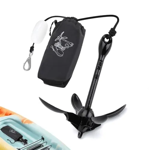 Alpinista Alpinsta Anker Boot, 1,59KG Bootsanker, klappanker für SUP, Schlauchboot, Schlauchboot mit 12m Marine-Seil