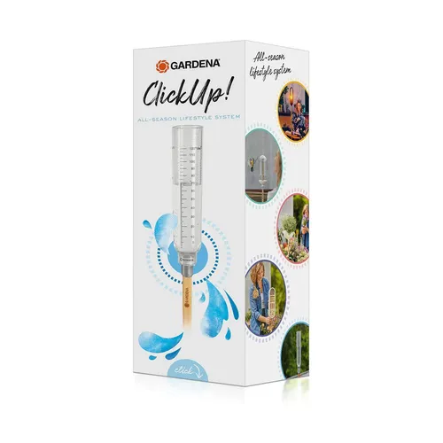 GARDENA 11340-20 ClickUp! Regenmesser - einfacher Niederschlagsmesser mit ablesbarer Skala, frostsicher und leicht zu entleeren