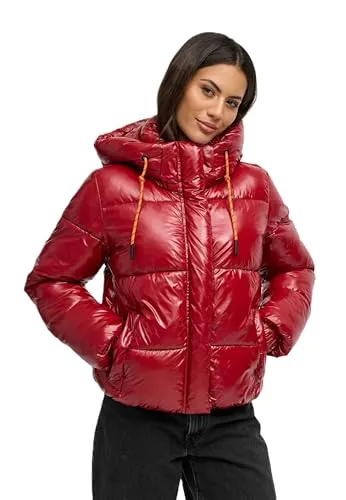 Marikoo Damen Winter Steppjacke Skyraa mit Kapuze & glänzendem Design - Stylische Steppjacke für Damen mit abnehmbarer Kapuze. Das glänzende Design und die warme Fleece-Fütterung bieten Komfort und Eleganz für kalte Tage. Erhältlich in 7 Farben und Größen XS–XXL.