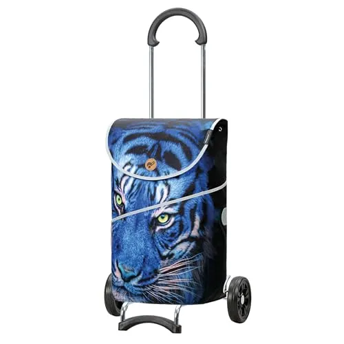 Andersen Einkaufstrolley - Klappbar & Belastbar - Einkaufstrolleys - Klappbarer Trolley mit 46 Litern Volumen, belastbar bis 40 kg, ausgestattet mit leisen Flüsterrädern und exklusivem Tiger Look Design.