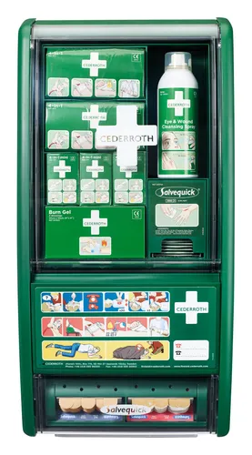 Cederroth Erste-Hilfe-Station incl. Inhalt - 490920 - Schränke & Stationen, umfassende Ausstattung für Notfälle, ideal für Betriebe und öffentliche Einrichtungen.