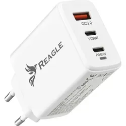GaN 65W PD 2x USB C QC 3.0 FAST CHARGER für LAPTOP MACBOOK IPHONE USB-C - Weiß