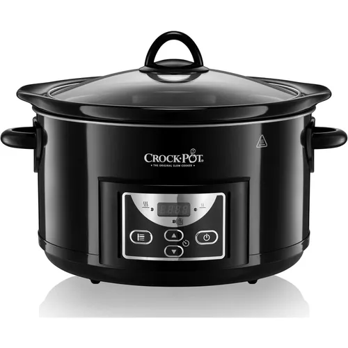 Crock-Pot Schongarer 4,7 l - Programmierbare Zeitschaltuhr für bis zu 5 Personen - Schongarer für große Familien, mit 4,7 l Keramikschale und digitaler Zeitschaltuhr von 30 Min. bis 20 Std. - perfekt zum Vorkochen und Warmhalten.