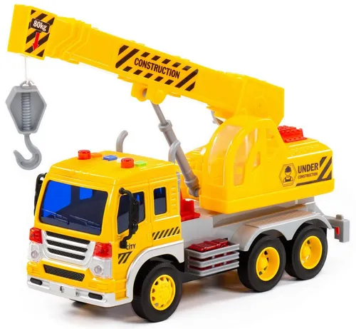 Polesie Kranwagen LKW Kinder Spielzeug - Lastwagen für Kinder mit 360° drehbarem Kran, Licht und Soundeffekten. Ideal für kreatives Spielen und robuste Bauweise für langanhaltenden Spaß.