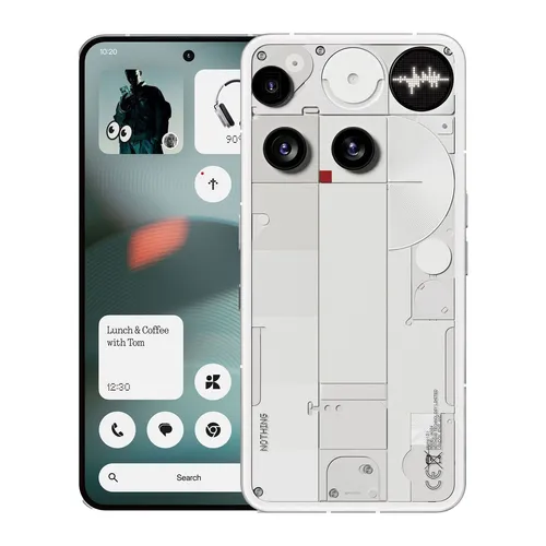 Nothing Phone (3) 256GB Weiß 5G - Einzigartiges Design mit Glyph Interface - Handys ohne Vertrag mit transparentem Design und LED-Strips, die Benachrichtigungen anzeigen. Gestochen scharfe Fotos dank Teleobjektiv und 6,67 Zoll Full-HD-Display.