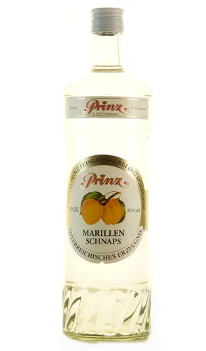 Prinz Marillen Schnaps 1L - Obstbrände – Hochwertiger Marillenschnaps aus Österreich mit 40 % vol, ideal für Liebhaber feiner Spirituosen.
