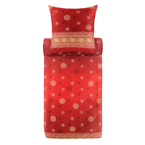 Bassetti PALLAVICINO Bettwäsche Set, 100% Baumwollsatin in Rot R1 - Bettwäsche-Set aus 100% Baumwollsatin, 135x200 cm + 1 Kissenbezug 80x80 cm, mit edlem Muster und seidig-anmutendem Gewebe für höchsten Schlafkomfort.