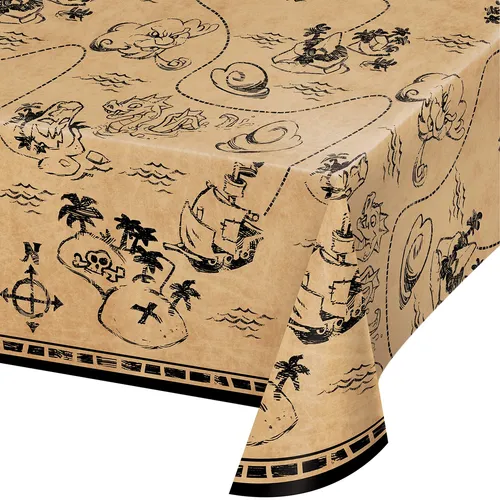 Plastic table cover Island Pirate Tablecloth 137cmX259cm Multi Color