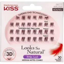 KISS Looks So Natural Trio Lashes Lavish - Entdecke die KISS Looks So Natural Trio-Wimpern für einen bezaubernden Wimpern-Look! Mit 30 wiederverwendbaren Wimpernbündeln und einem Wimpernkleber bist du perfekt ausgestattet für einen natürlichen Augenaufschlag.