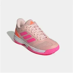 adidas Hallen-Indoorschuhe Ligra 8 für Kinder in Rosa, Größe 36 (US 4) - Entdecke den adidas Ligra 8, ideal für Volleyball und Handball. Mit atmungsaktivem Mesh-Obermaterial und stabilisierender Zwischensohle für optimalen Halt und Grip bei schnellen Bewegungen.
