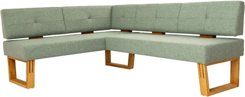 OTTO home Eckbank Ponza Polsterbank, Esszimmerbank, mit Massivholzgestell, Küchenbank in tollen Farben, Breite 201x161 cm