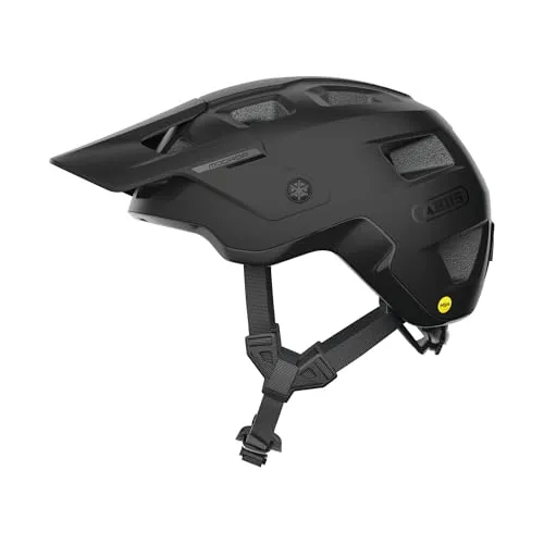 ABUS Unisex Fahrradhelm Velvet Black, M (54-58 cm) - Fahrradhelme: Stylischer MTB-Helm mit MIPS-Technologie für besseren Schutz bei schrägem Aufprall. Ideal für Offroad-Fahrer und individuell anpassbar für Zopf-Träger:innen.