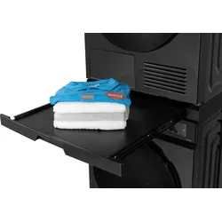 Premium BlueBuilt Universal-Zwischenbaurahmen für Waschmaschine und Trockner Schwarz - Stabiler Zwischenbaurahmen aus Aluminium für sicheren Halt von Trockner auf Waschmaschine. Mit HDF-Arbeitsplatte für bis zu 10 kg, ideal zum bequemen Zusammenlegen von Wäsche. Maße: 62,5 x 61,2 cm, passend für Geräte mit 55 cm Tiefe.