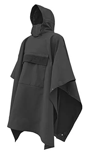 Hazard 4 Poncho Villa, APR-PNVL-R-BLK - Wasserdichter Militär-Poncho - Moderne Version des klassischen Militär-Ponchos. 100 % wasserdicht mit versiegelten Nähten. Praktisch verstaubar in der Fronttasche, ideal für Outdoor-Aktivitäten.