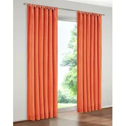 Wirth Vorhang Tromsö, Schlaufen, blickdicht, Chenille orange 132 cm x 255 cm - Eleganter blickdichter Vorhang aus hochwertigem Chenille, ideal für gemütliche Räume. Mit Schlaufen zur einfachen Aufhängung und strukturiertem Design – perfekt für stilvolle Fensterdekoration.