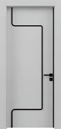 Robuste graue Designer Haustür MPC-221 - Moderne Kompletttür mit hochwertigem PVC-Finish, ideal für verschiedene Räume. Universelle Anschlagrichtung und 2 Jahre Herstellergarantie sorgen für Flexibilität und Langlebigkeit.