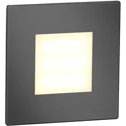 ledscom.de LED Treppenlicht/Wandeinbauleuchte FEX für innen und außen, eckig, anthrazit, 85 x 85mm, warmweiß