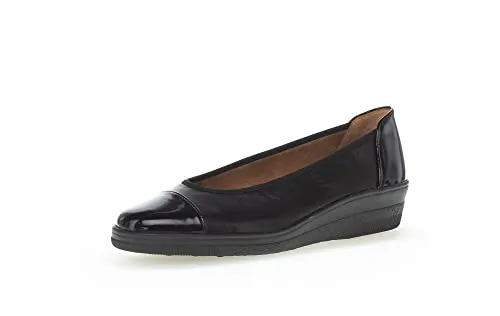 Gabor Ballerina schwarz 36 EU (3,5 UK) – Elegante Slipper - Schwarze Ballerinas in Größe 36, aus hochwertigem Glattleder. Bequeme Slipper mit 2 cm Absatzhöhe für stilvolle und entspannte Momente.