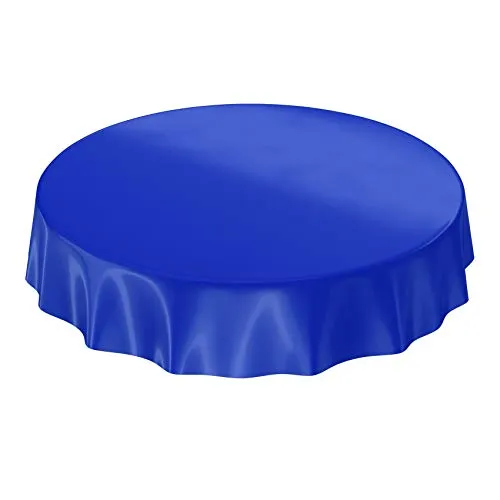 Wachstuchtischdecke Dunkelblau rund 140cm - Abwaschbar und pflegeleicht - Pflegeleichte, abwaschbare Tischdecke in Dunkelblau, ideal für drinnen und draußen. Schützt Ihren Tisch vor Verschmutzungen und Kratzern. Erhältlich in verschiedenen Formen und Ausführungen.