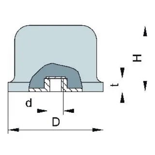 Gummi Anschlag Puffer GPxEB balli 125 x 93 M16 - Hochwertiger Gummi Puffer für Maschinenlagerung, bietet optimale Stoßdämpfung und vibrationsreduzierende Eigenschaften.