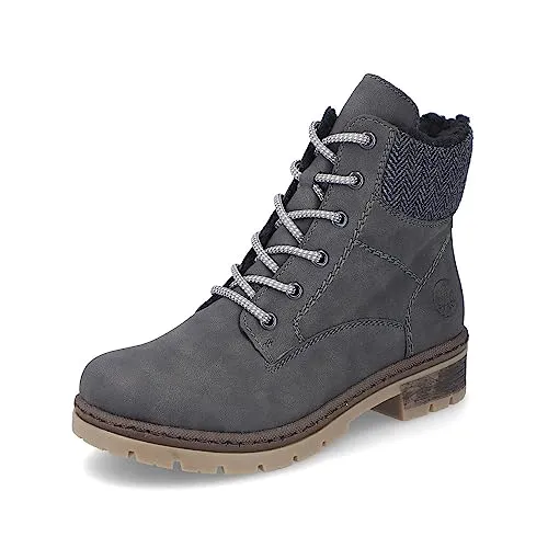 Rieker Damen Schnürstiefeletten Y7424 - Stylische Chukka Boots für den Übergang - Wanderschuhe mit weicher Decksohle und Blockabsatz für optimalen Komfort, perfekt für modische Outfits in der Übergangszeit.