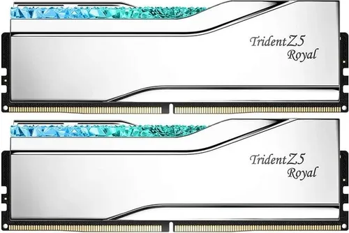 G.Skill Trident Z5 Royal DDR5-7200 - 32GB - CL34 - Dual Channel - RAM für High-Performance Gaming und kreative Anwendungen, 32GB (2x16GB), 7200 MHz mit RGB-Beleuchtung, unterstützt Intel XMP für einfaches Übertakten.