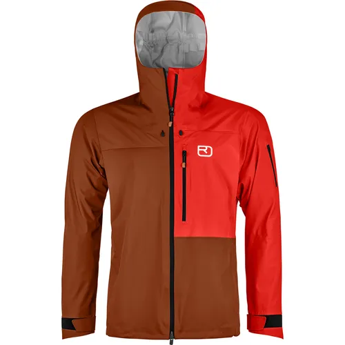 Ortovox 3L Ortler Jacket Men Bristle Brown (XL) - Funktionsjacke für Alpinisten: Robuste, wind- und wasserdichte Hardshell-Jacke mit Dermizax NX Membran für optimalen Schutz bei extremen Wetterbedingungen.