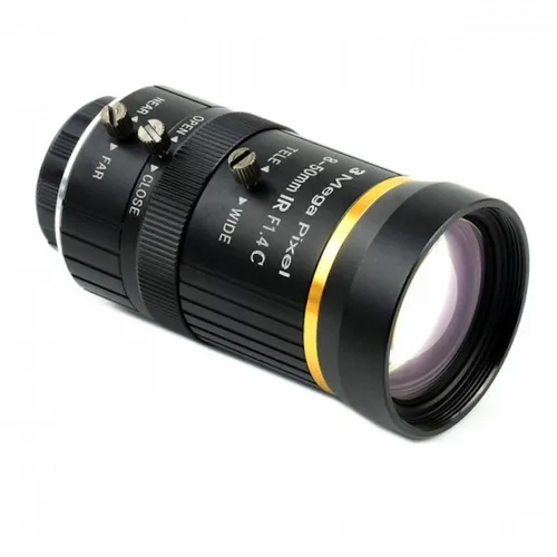 8-50mm Zoom-Objektiv C-Mount - Objektiv für Raspberry Pi HQ Kamera, 8-50mm Brennweite, 3 Megapixel Auflösung und manuelle Blende F1.4 für brillante Bilder.
