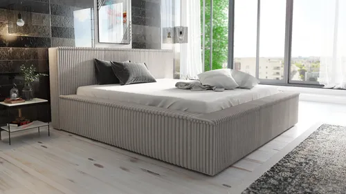 A&J MöbelLand GmbH Polsterbett RIO mit Bettkasten und Lattenrost. (Bett mit Kopfteil. Lattenrost und Bettkasten kostenlos! Viele Varianten zur Auswahl – wählen Sie Größe und Farbe!, Kostenlose Lieferung! TOP ANGEBOT), Länge: 220 cm Höhe Kopfteil: 100 cm, Ambience 17