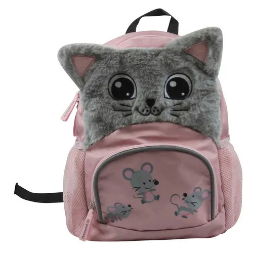 DONAU Kindergartenrucksack Katze - Rosa Kunstfaser - Süßer Kindergartenrucksack in rosa mit Katzenmotiv, ideal für kleine Entdecker. Leicht und robust, perfekt für den täglichen Gebrauch.
