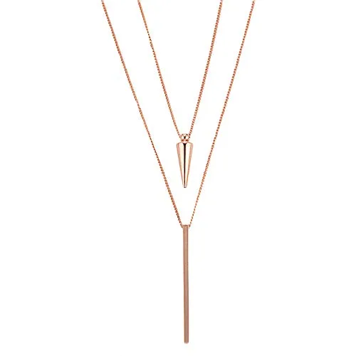 Heideman Halskette Duplo Damen - Edelstahl Layering Kette mit Pendel Anhänger - Ketten für Damen: Hochwertige, hypoallergene Edelstahlkette in Gold, Silber und Roségold, ideal für empfindliche Haut und perfekt für jeden Anlass.
